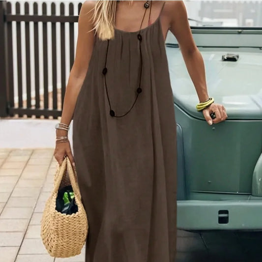 2026 Loose-Fit Spaghetti Strap Dress Women's paris collection