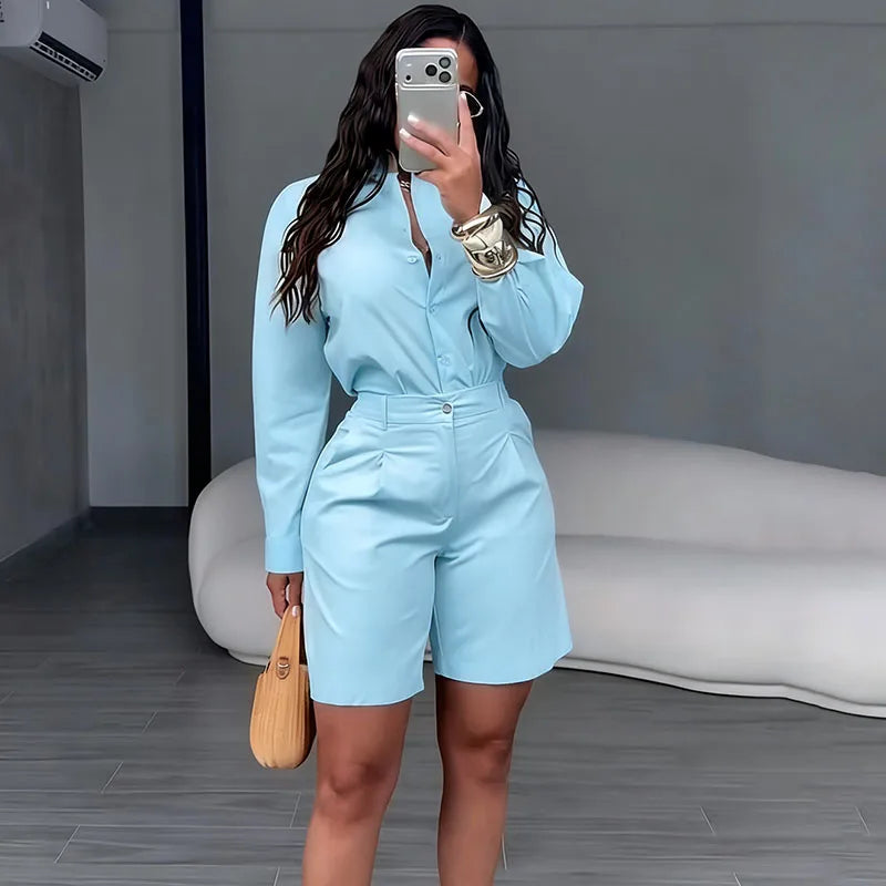 Doyerl Solid Elegant Fashion Two Piece
