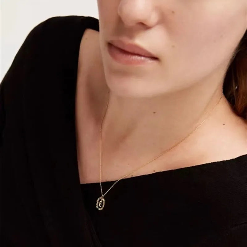 Creative A-Z Letter Pendant Women's Necklace Sweet Versatile Adjustable Chain Lobster Clasp Colorful Jewelry Popular 2026 Gift