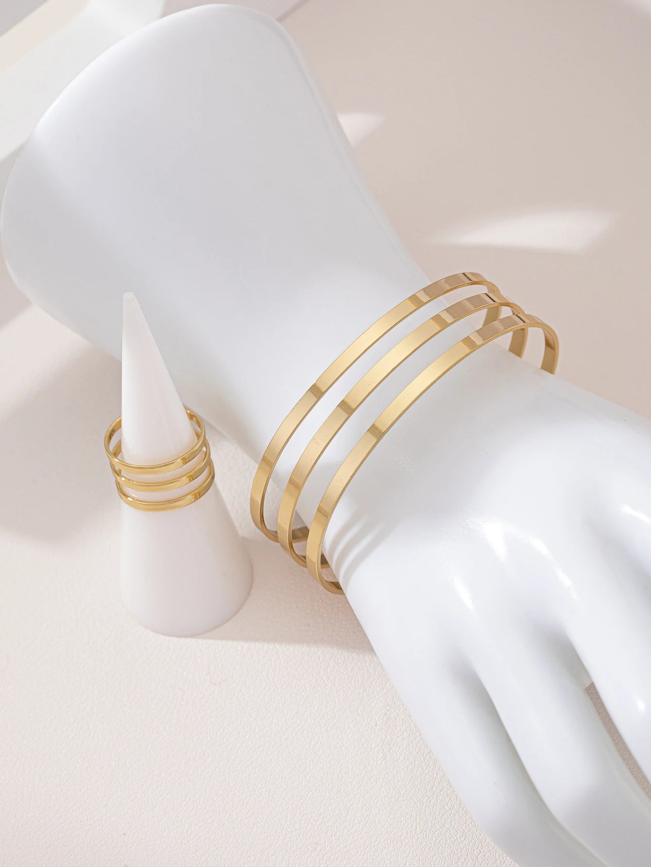 1 set of European and American style cross-border simple elegant versatile retro fashion line bracelet ring