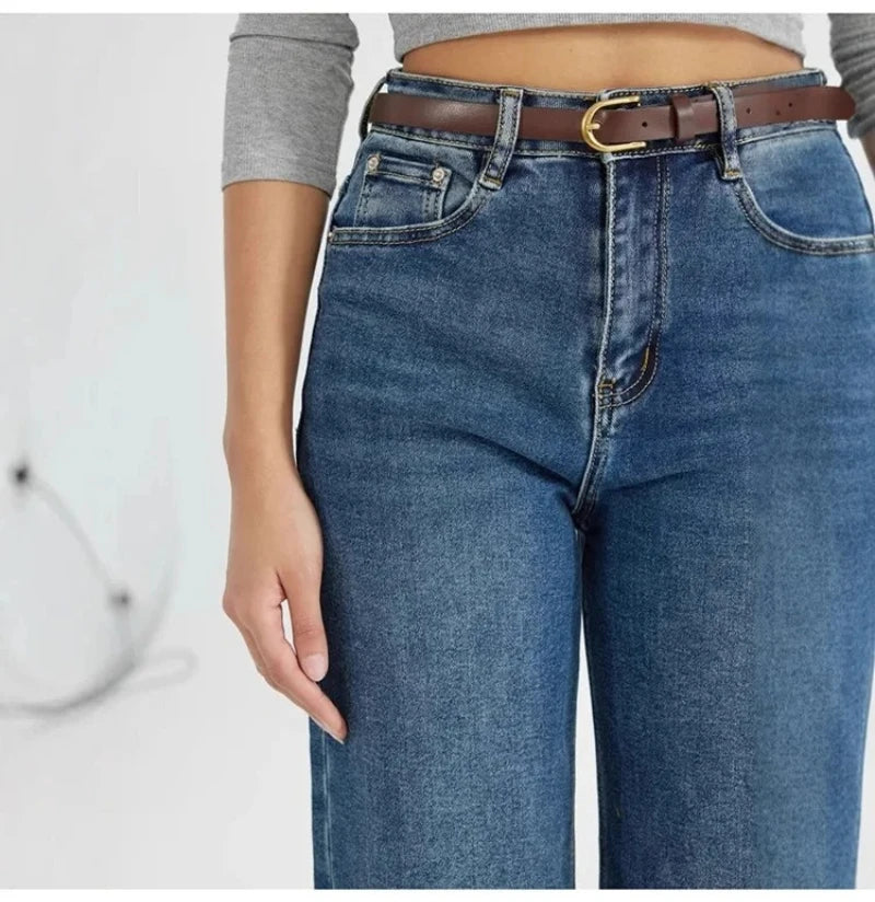 Straight Leg Jeans Pants For Woman Bottom Vintage Pockets Loose Basic Women Denim Pants Streetwear Female Retro Trousers