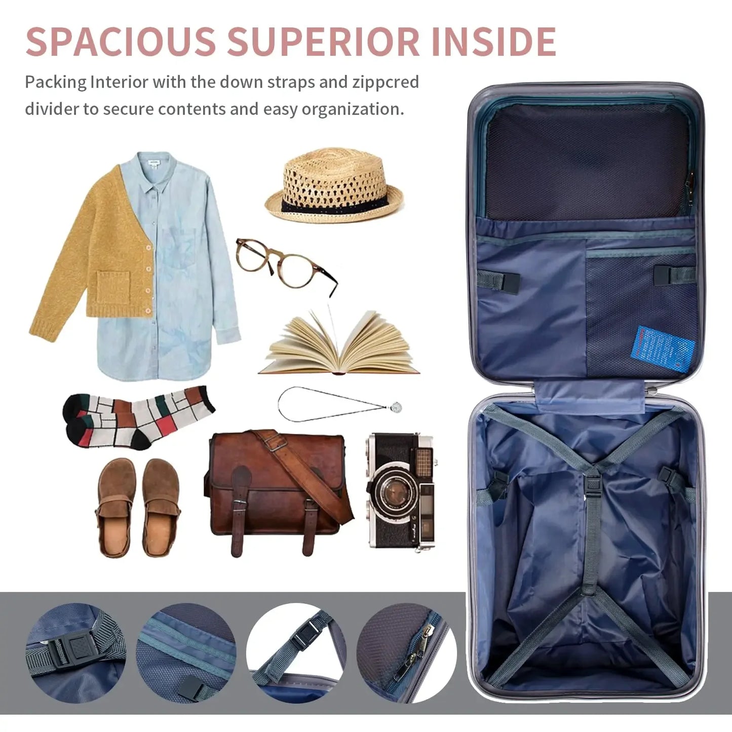 Kid Suitcase Luggage with Spinner Wheels