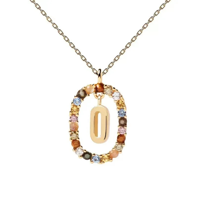 Creative A-Z Letter Pendant Women's Necklace Sweet Versatile Adjustable Chain Lobster Clasp Colorful Jewelry Popular 2026 Gift
