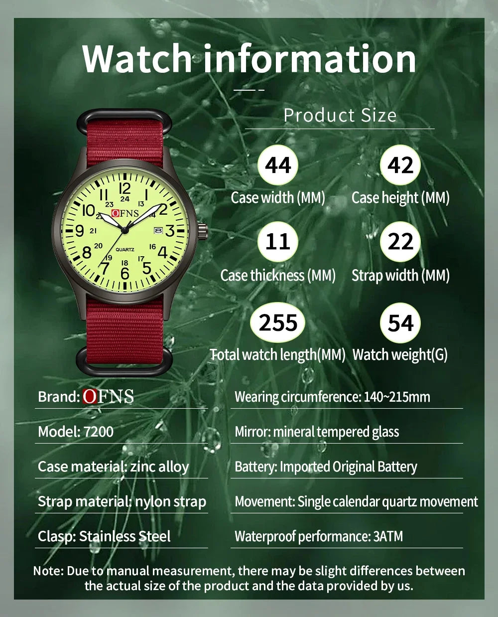 Fashion OFNS7200 Leisure Student Quartz Watch Waterproof Calendar Night Light Women's Watch 2026