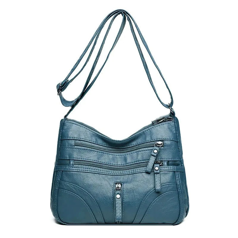 Fashion Women's Multi-color Leather Crossbody Bag for Daily Outings Commute Versatile Multi-pocket Stylish High-end Bag