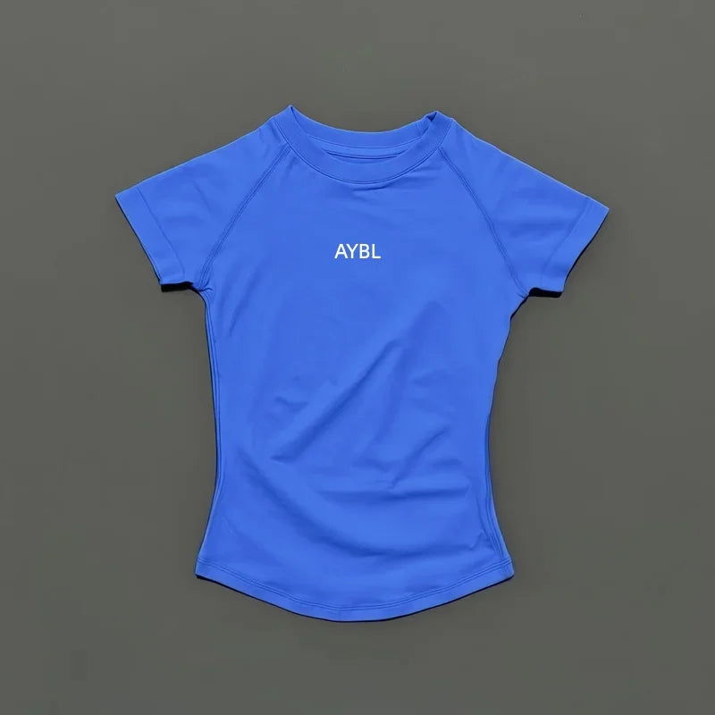 2 Pieces Sports Sets Short Sleeve Sculpt T Shirt Seamless Yoga Top Fitness Set Women