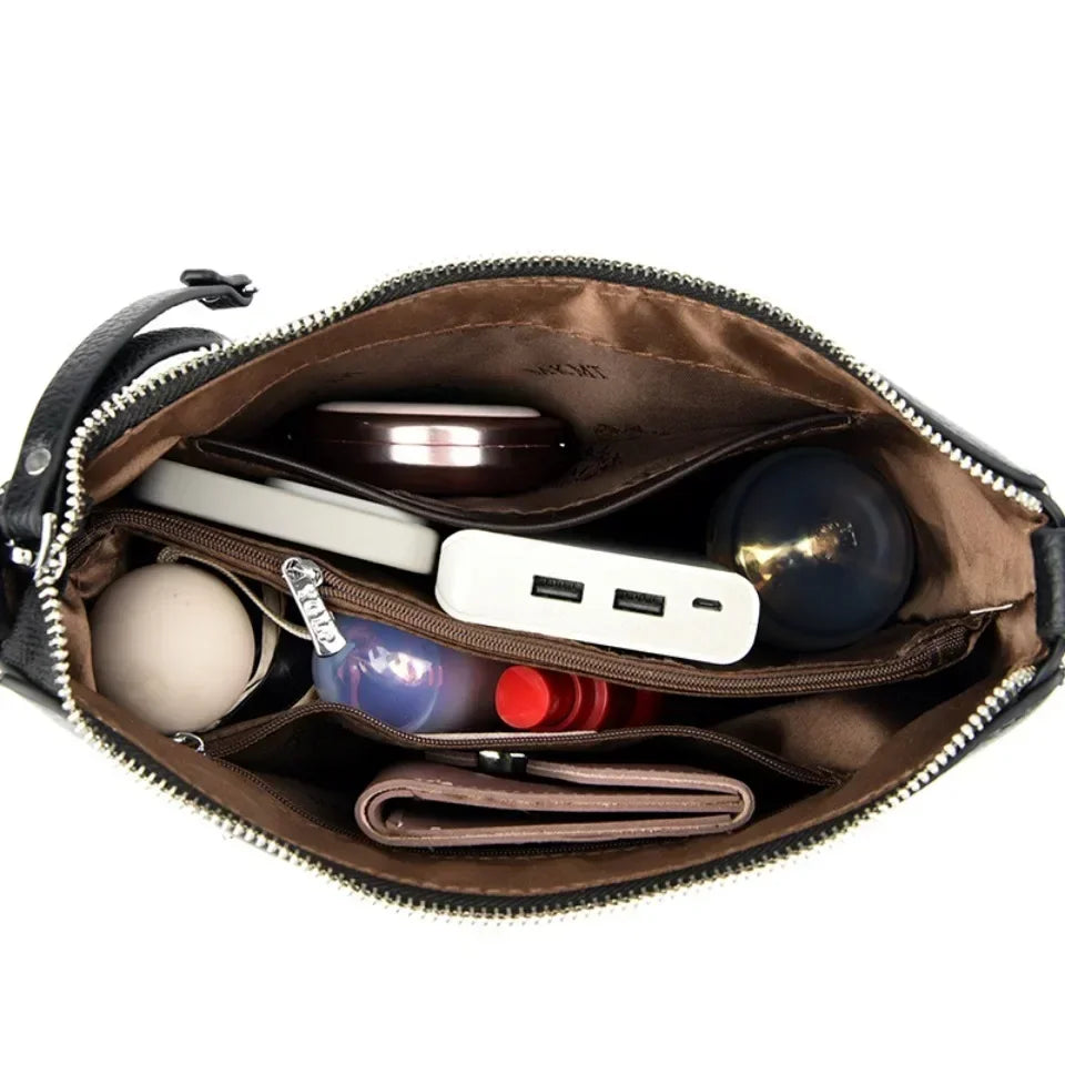 Genuine Brand Women's Soft PU Leather Shoulder Crossbody Bags Luxury Hand Bags Designer Ladies Messenger Commuting Sac A Main