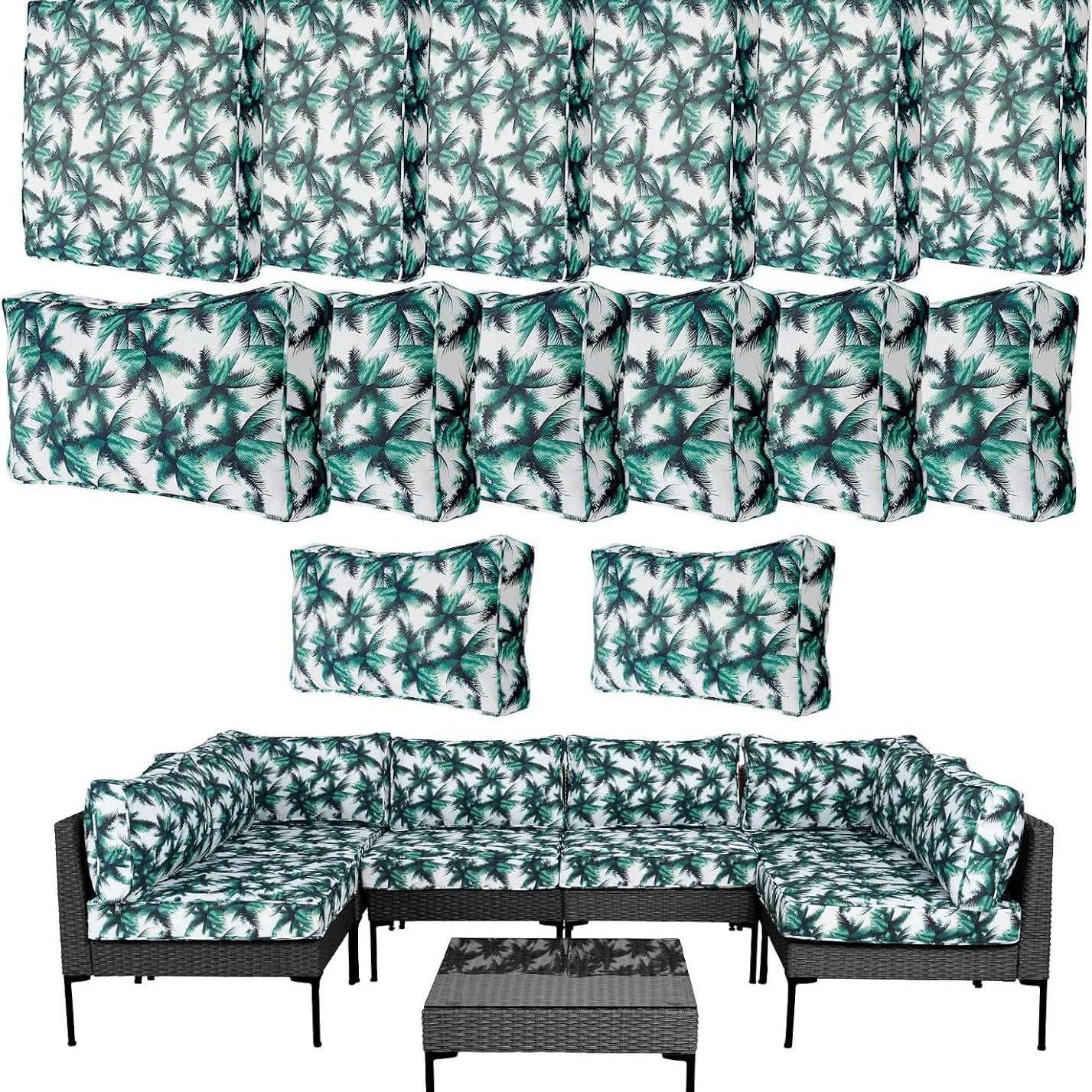 Outdoor Elastic Sofa Cover Cushion Cover for Garden Patio Replacement Sofa