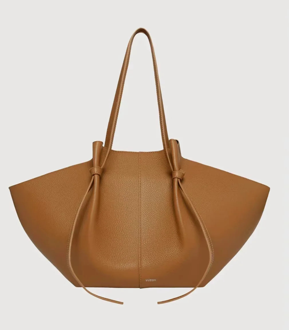 Yuzefi Women Shoulder Bag Solid Color Leather Simple Atmospheric Design Large Capacity Women Crossbody Multifunctiona Handbag