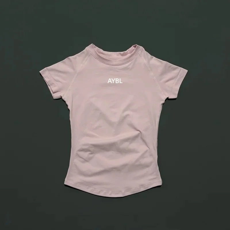 2 Pieces Sports Sets Short Sleeve Sculpt T Shirt Seamless Yoga Top Fitness Set Women