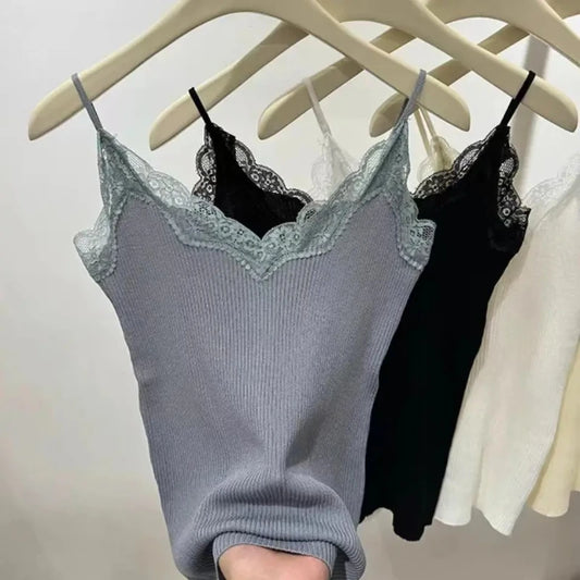 2026 Summer Lace Tank Top Korean Sleeveless Black Vest Women Cropped Cute Camis Sexy White Tank Tops Female Y2k Clothes