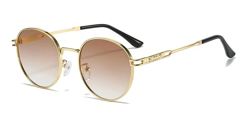 Fashion Classic Round Sunglasses For Women Sexy Small Metal Frame Sun Glasses Ladies Shades Trends Summer Unique Eyewear Men