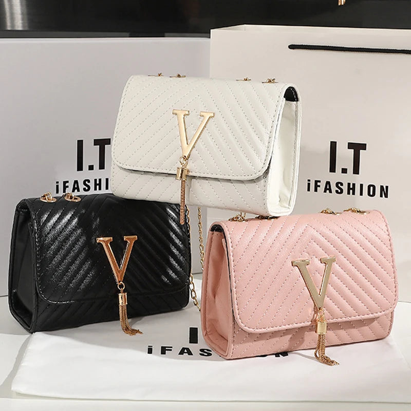 Embroidery Women Crossbody Bag 2023 Thread Luxury Handbag Shoulder Bags Brand Sequined Tassel Clutch Small Bag and Purse Party