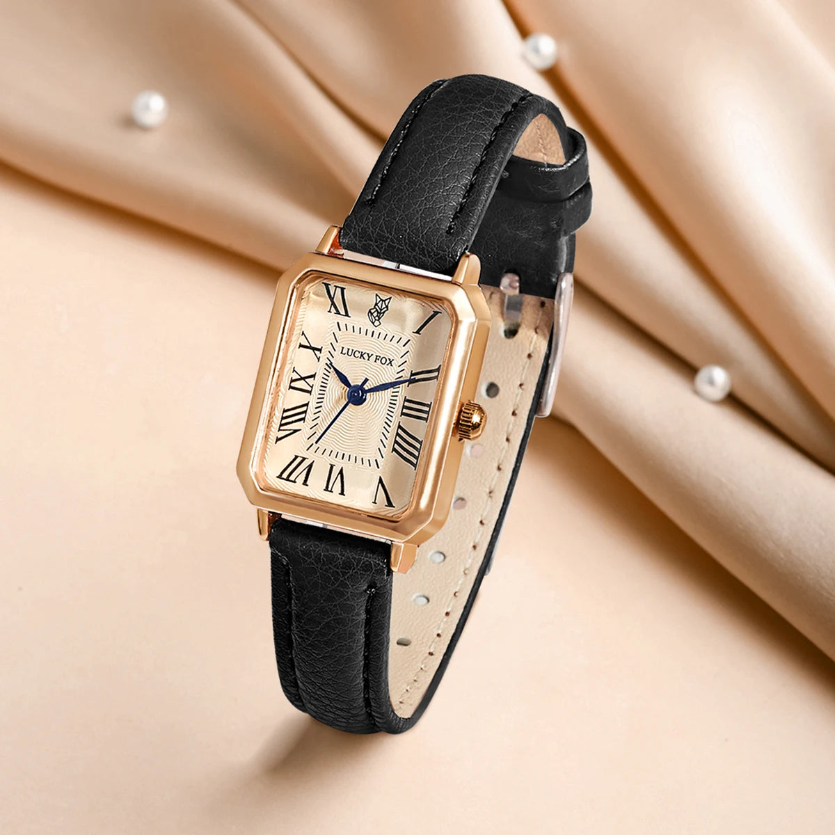 Digital Dial Casual Watches Square Leather Strap Fashionable Clock Quartz