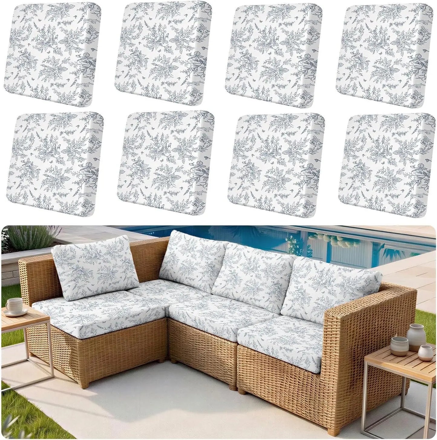 Outdoor Elastic Sofa Cover Cushion Cover for Garden Patio Replacement Sofa