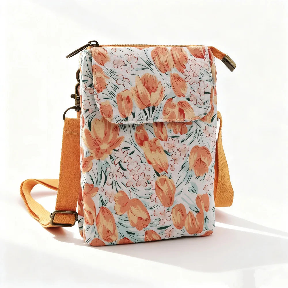 Casual single-shoulder storage, ID bag, phone bag, outdoor portable, fashionable crossbody, multi-layered and versatile