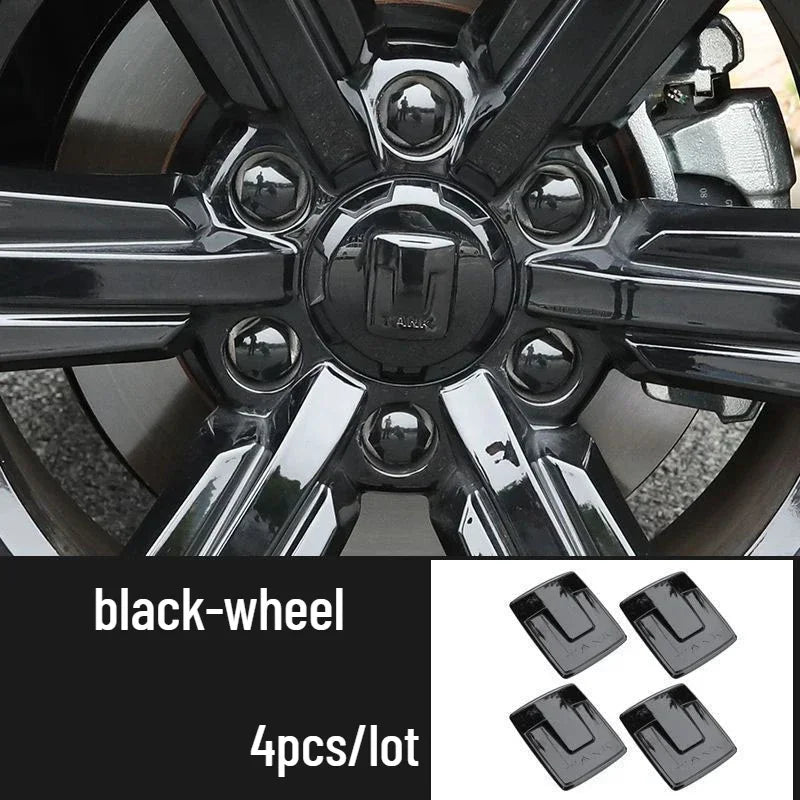 For TANK 300 Emblem Front Steering Wheel Car Wheel Sticker Badge Decals Trim Styling Accessories for Great Wall GWM WEY TANK 300