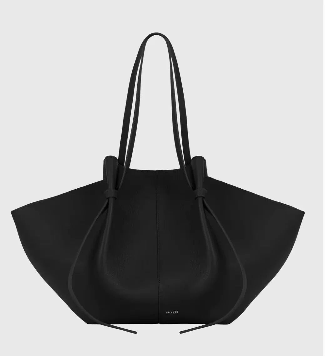Yuzefi Women Shoulder Bag Solid Color Leather Simple Atmospheric Design Large Capacity Women Crossbody Multifunctiona Handbag