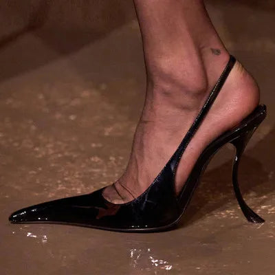 2026 Women Sexy Pointed Toe High Heeled Shoes For Woman's Thin Heels Slip-On Summer Pumps Luxury Lady Black Wedding Party Sandal