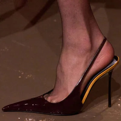 2026 Women Sexy Pointed Toe High Heeled Shoes For Woman's Thin Heels Slip-On Summer Pumps Luxury Lady Black Wedding Party Sandal