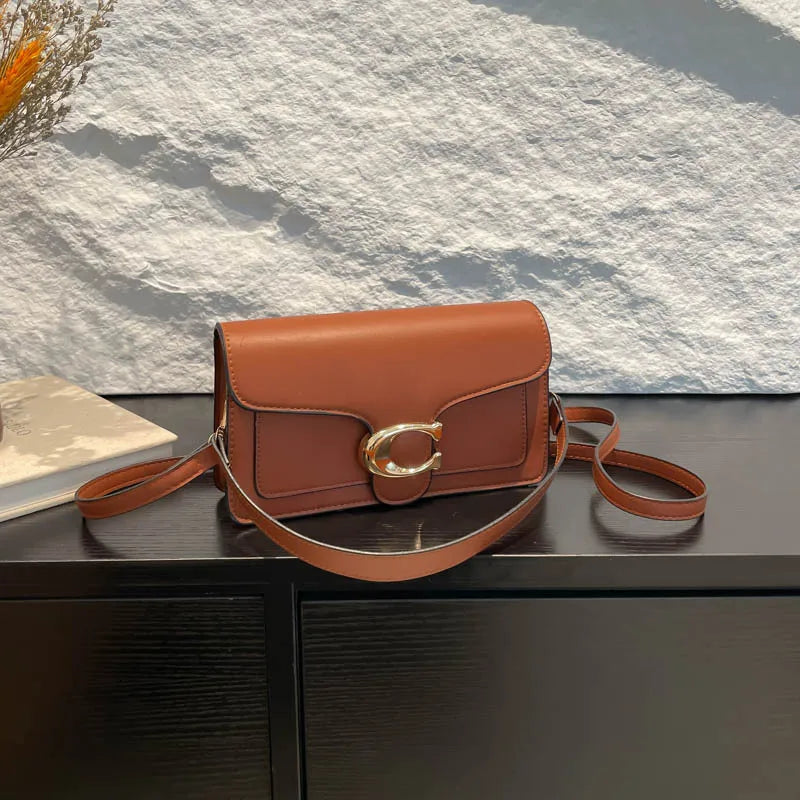 Sac femme à motif hirondelle, sac sous-bras uni tendance, sac à main rétro minimaliste, bandoulière et sac croisé polyvalent