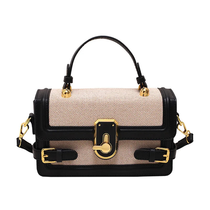 Trendy Two-Tone Crossbody & Handbag – Vintage-Inspired Women’s Shoulder Bag for Fashion Lovers