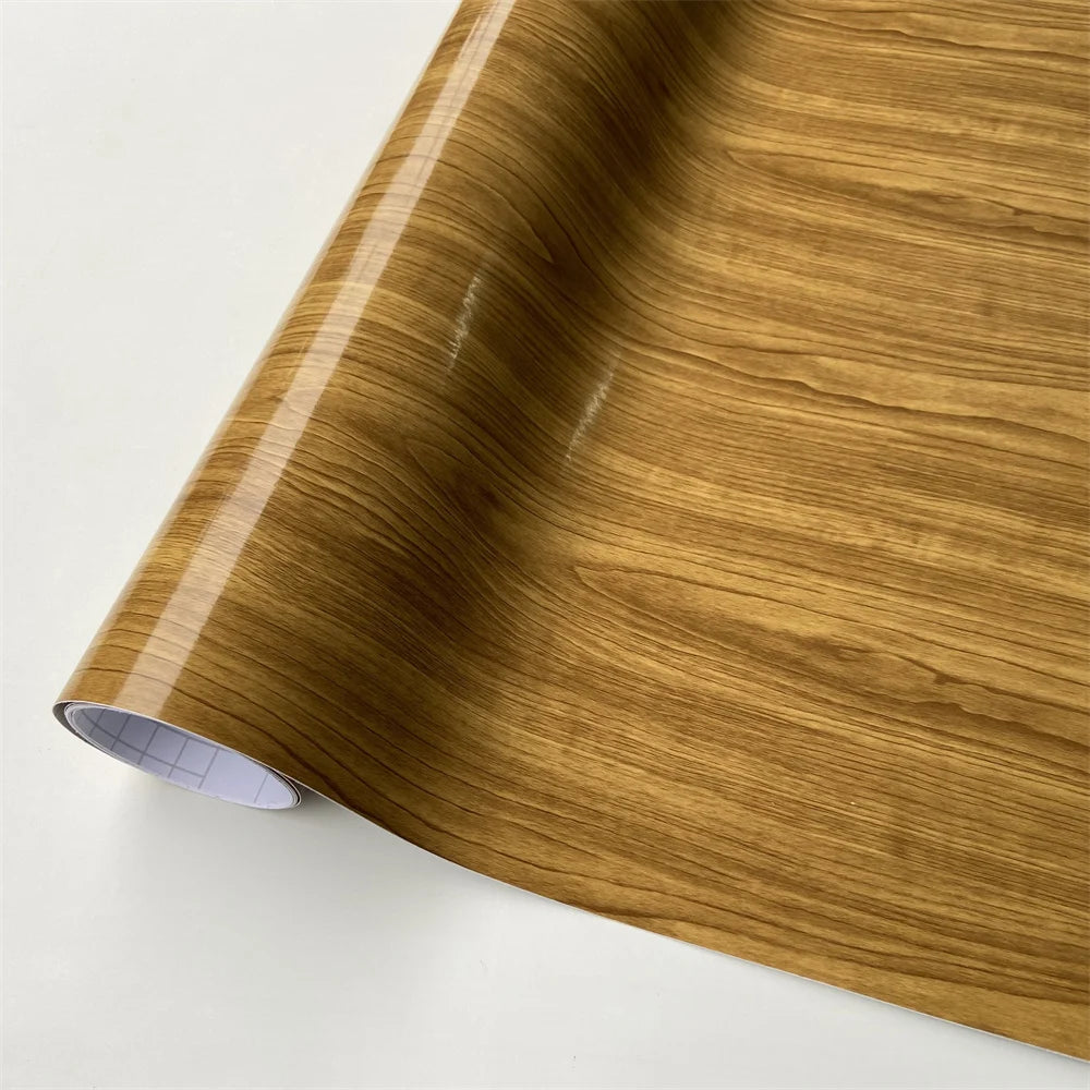 PVC Self Adhesive Wood Vinyl Wrap Car Sticker Interior Furniture Bubble Free Wooden Textured Grain Decorative Film Cabinet