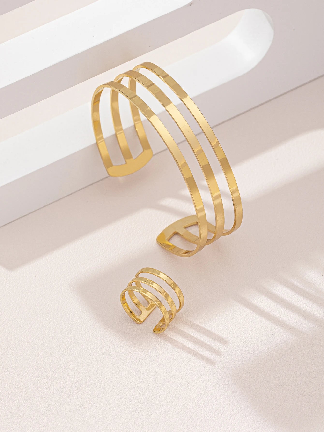 1 set of European and American style cross-border simple elegant versatile retro fashion line bracelet ring
