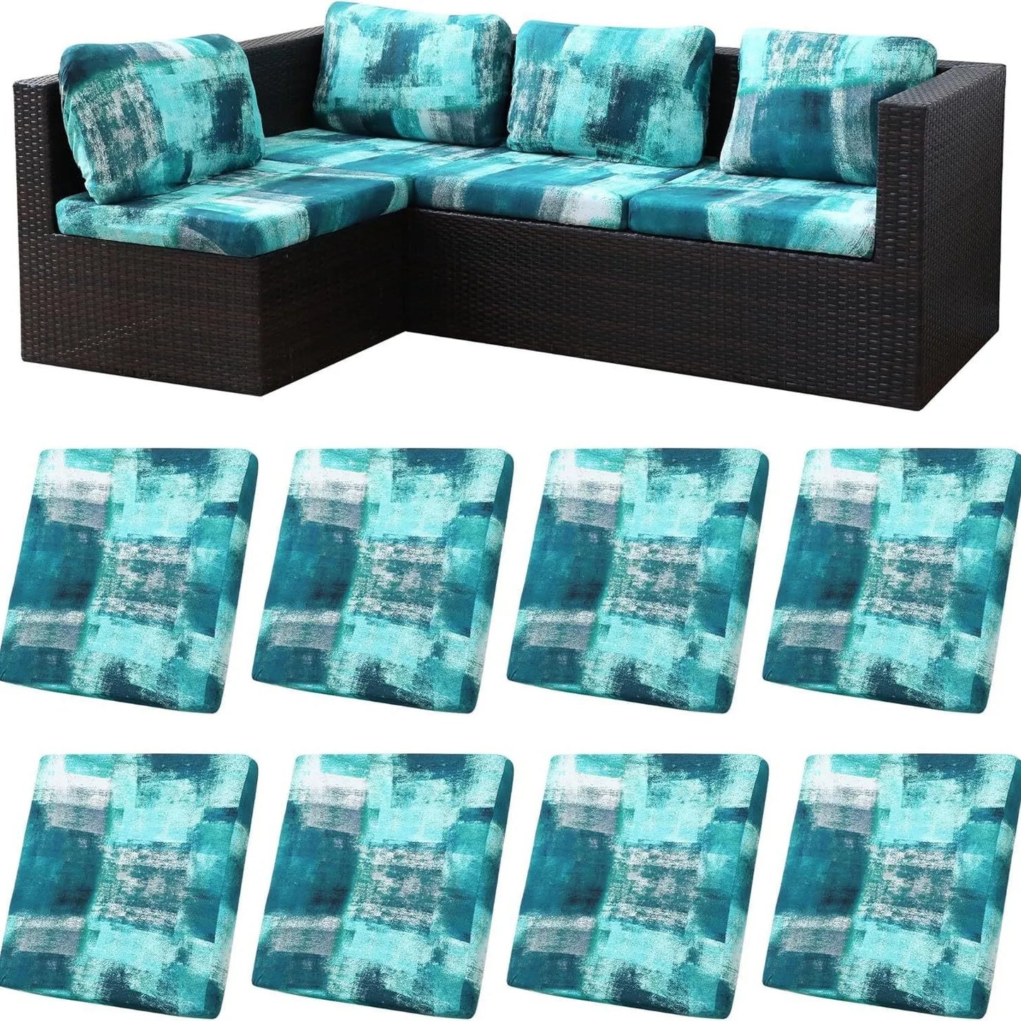 Outdoor Elastic Sofa Cover Cushion Cover for Garden Patio Replacement Sofa