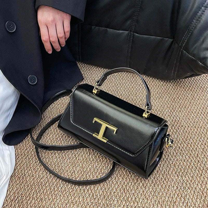 Paris Fashion Diaper Bag High-end Leather Simple Vintage Design Ladies Handbag Tote Shoulder Crossbody Messenger Bag Trendy