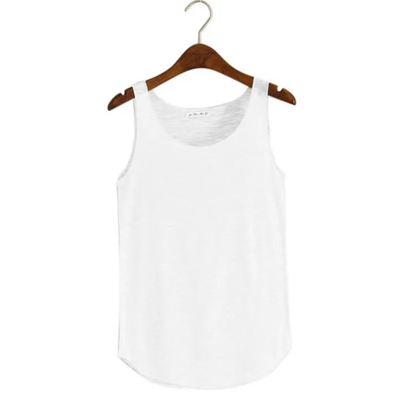 Summer Fitness Tank Top New T Shirt Loose Model Women Sleeveless T-shirt Cotton O-neck Slim Tops Fashion Woman Clothes