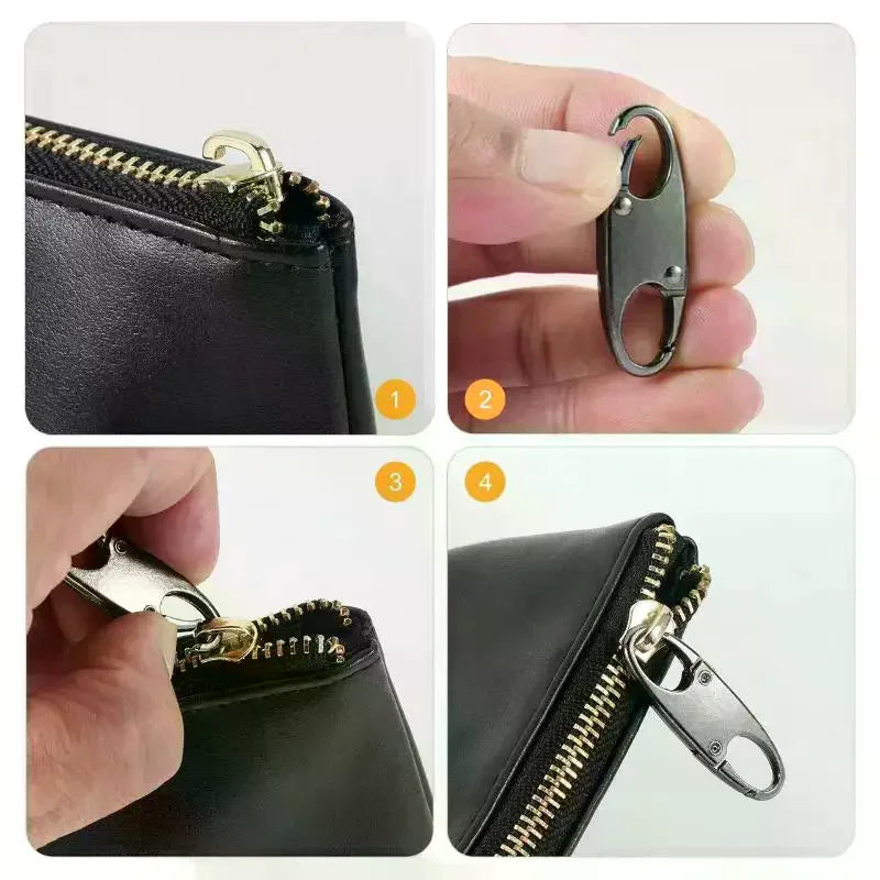2Pcs Zipper Clip Theft Deterrent Double Opening Zippers Pull Replacement Detachable Zipper Connectors Zipper Lock Carabiner Clip