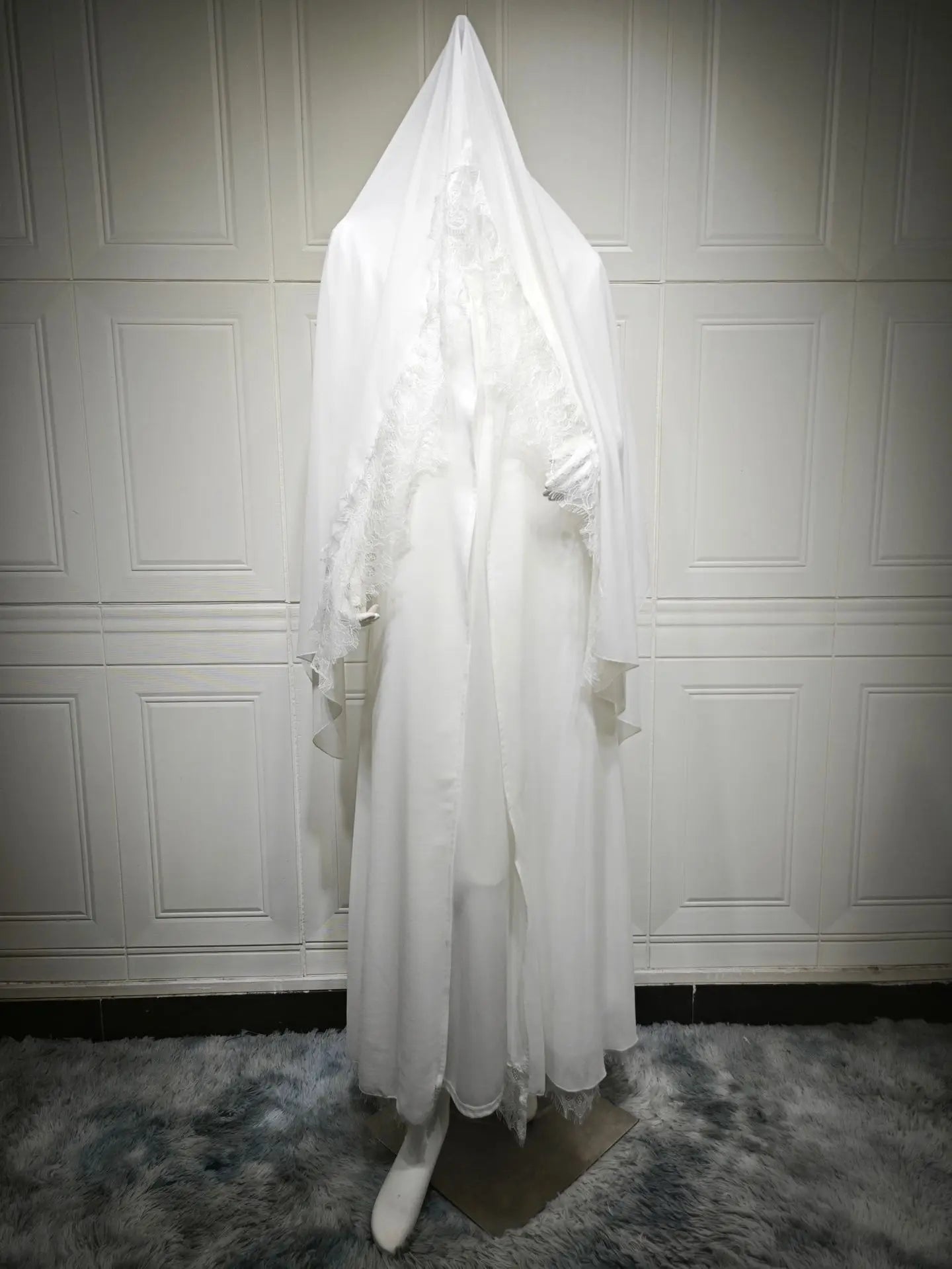 ConservativelyModest Abaya Premium Smooth Chiffon Abaya Muslim Ladies Elegant Kaftan Hijab Included Floorlength Galabia