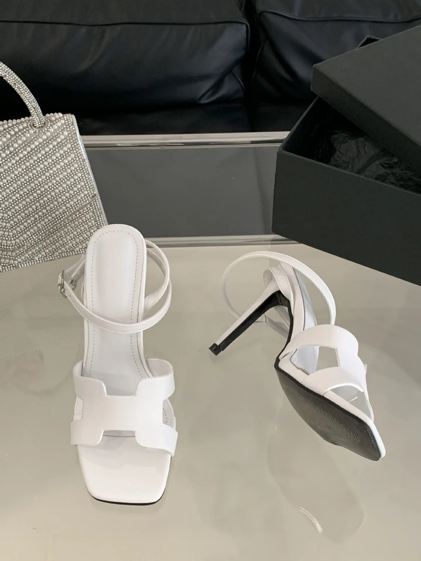 Alionly 2026 New Summer Fashion Open Toe Sandals Women Metal Buckle Narrow Band Thin Low Heel Gladiator Party Shoes