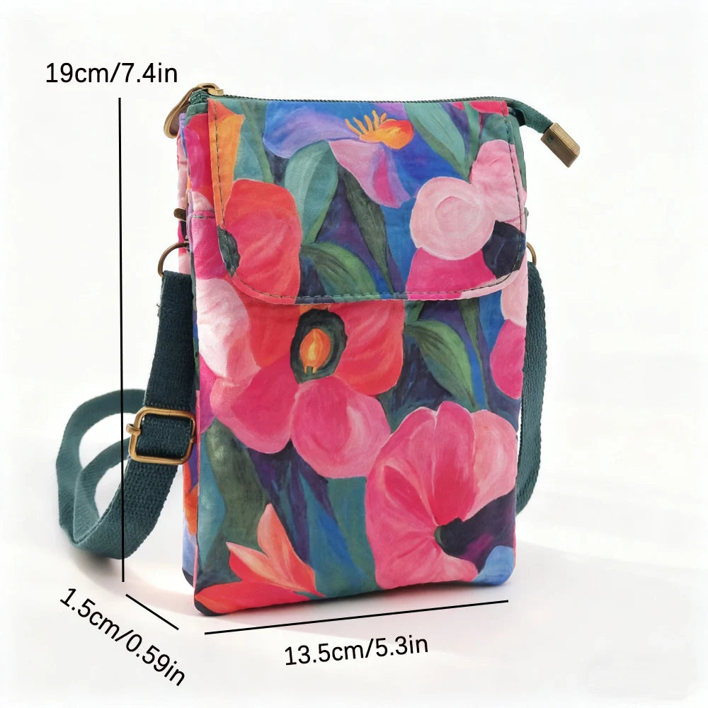 Casual single-shoulder storage, ID bag, phone bag, outdoor portable, fashionable crossbody, multi-layered and versatile