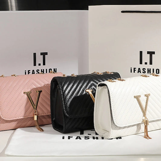 Embroidery Women Crossbody Bag 2023 Thread Luxury Handbag Shoulder Bags Brand Sequined Tassel Clutch Small Bag and Purse Party