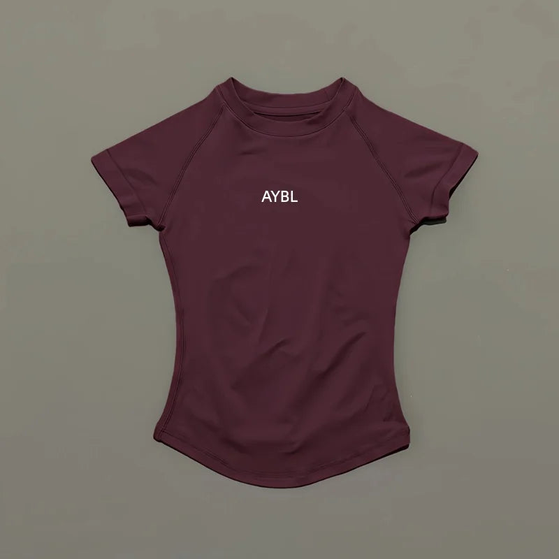 2 Pieces Sports Sets Short Sleeve Sculpt T Shirt Seamless Yoga Top Fitness Set Women