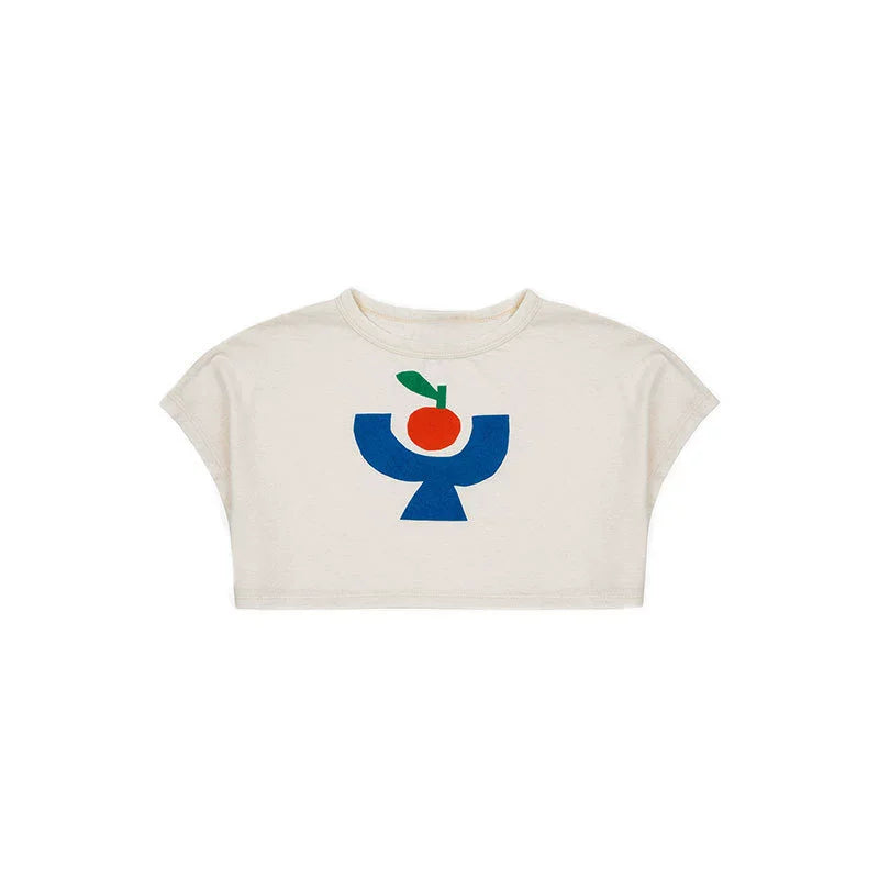 Summer Children's Casual T-Shirt Cartoon Print Short Sleeve Fun Inner Wear Korea Style Leisure INS New Product for Kids 2026