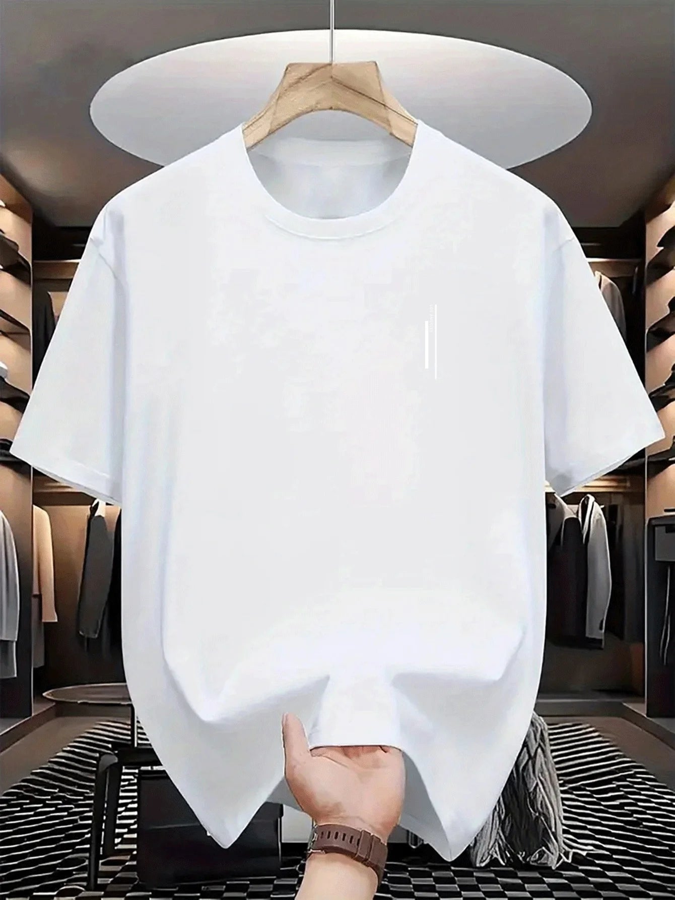 Men's round-neck T-shirt und atmungs flexibel und weich, hohe Elastizität, waschbar, cool und bequem, Casual-Stil für den Sommer