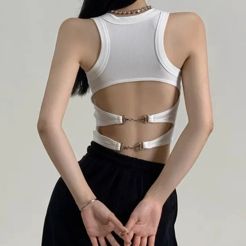 Sports Tank Tops With Bra Pad Casual Crop