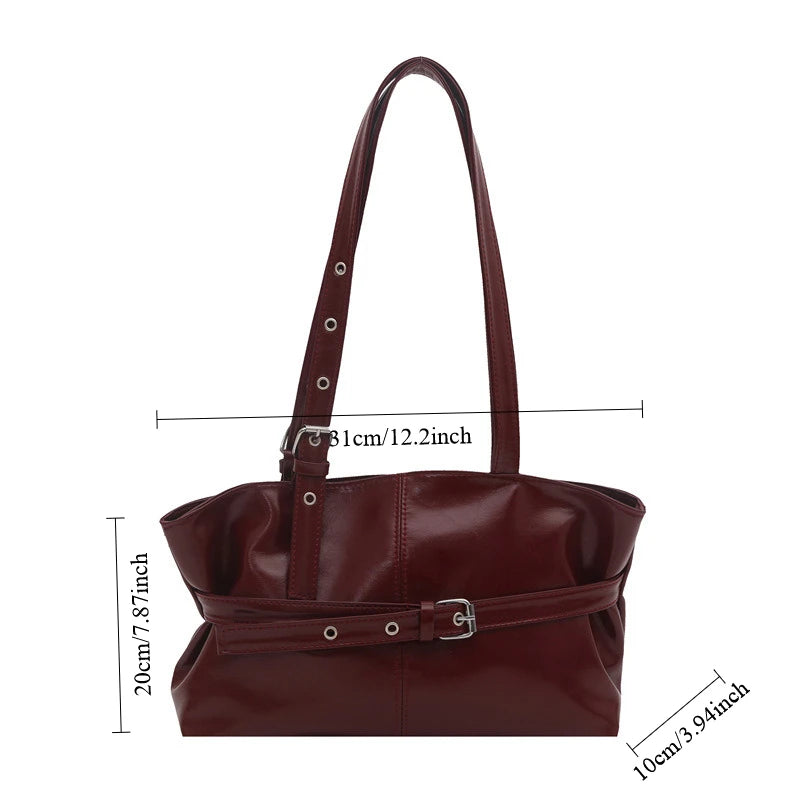 Large Capacity Women's Shoulder Bag Tote Commuter Bag Simple Vintage Cross-Border New Style Bag Versatile Sensation 2025