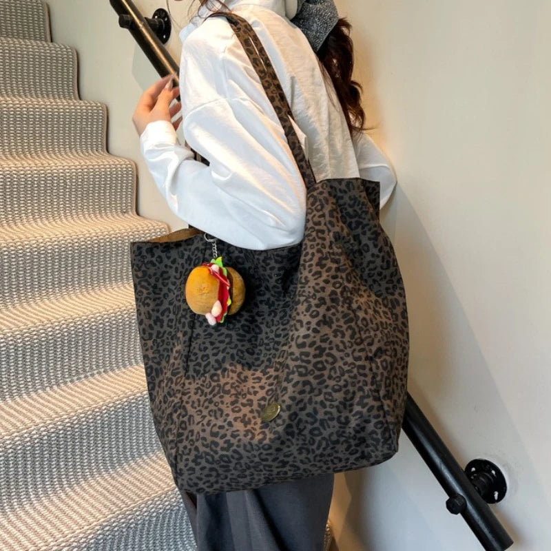 Ladies Large Capaci Casual Commuter Tote Bag 2026 New Summer Faion ular Leopard Print Cloth oulder Bag purses and handbags