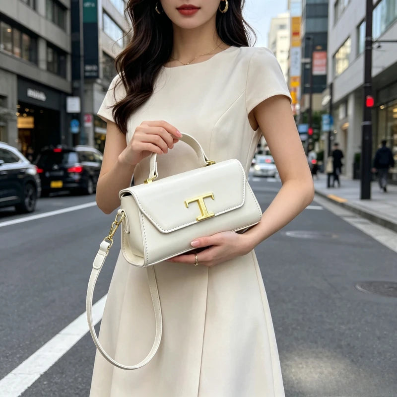 Paris Fashion Diaper Bag High-end Leather Simple Vintage Design Ladies Handbag Tote Shoulder Crossbody Messenger Bag Trendy