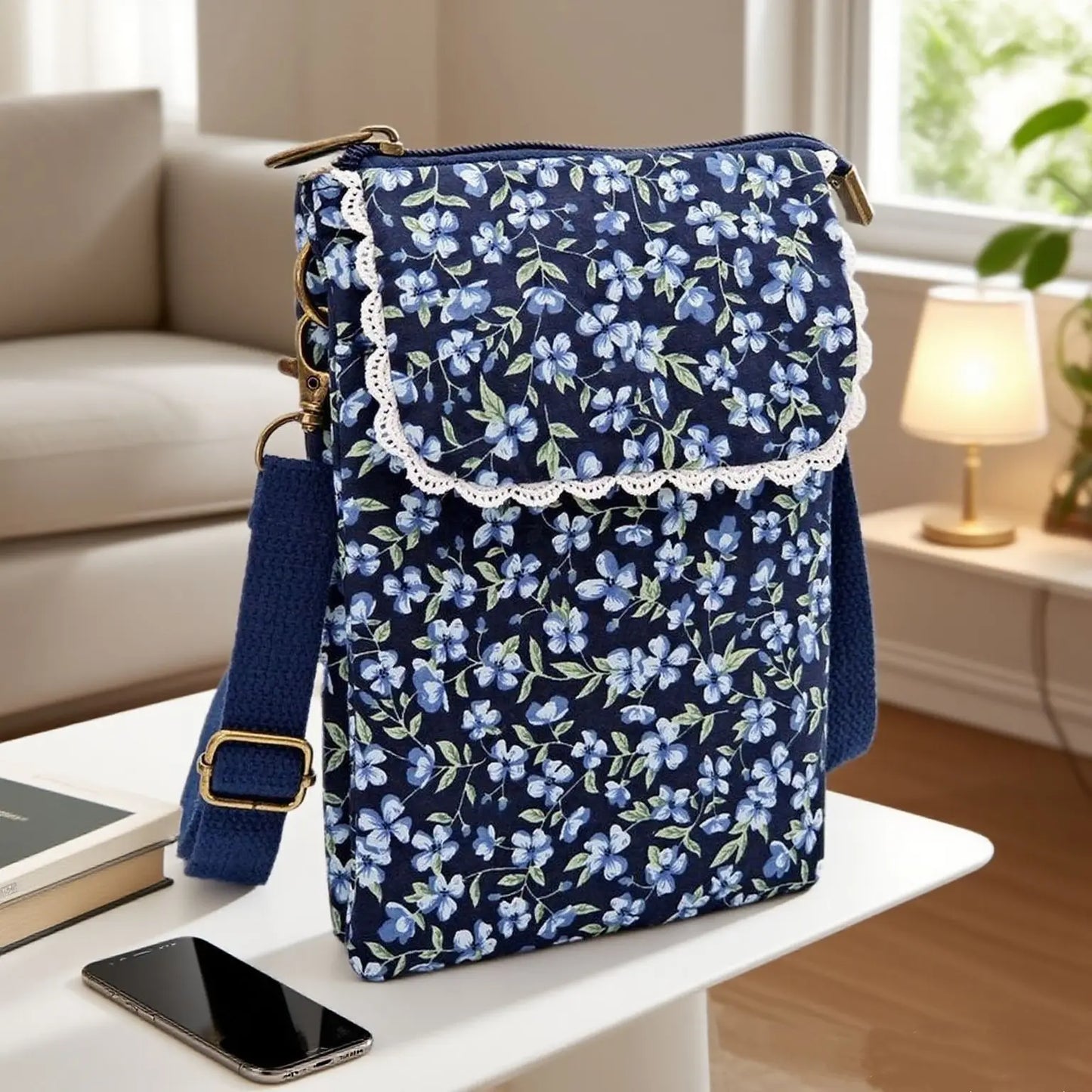 Casual single-shoulder storage, ID bag, phone bag, outdoor portable, fashionable crossbody, multi-layered and versatile