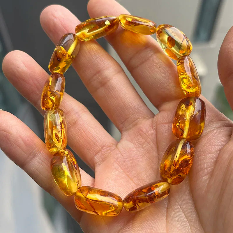 2026 New Natural Amber Bracelets for Women Trendy 100% Genuine Irregular Original Piebald Top Quality Baltic Real Fine Jewelry