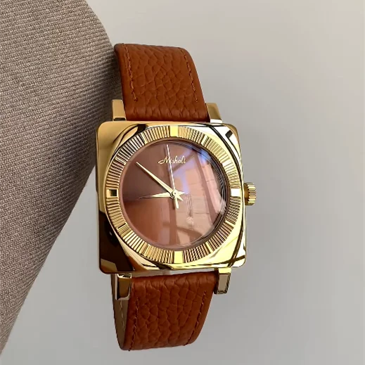 Niche Art Design High Quality Watch Women's 2026 New Retro Leather Strap Watch High-End Luxury Quartz Watch Birthday Gift