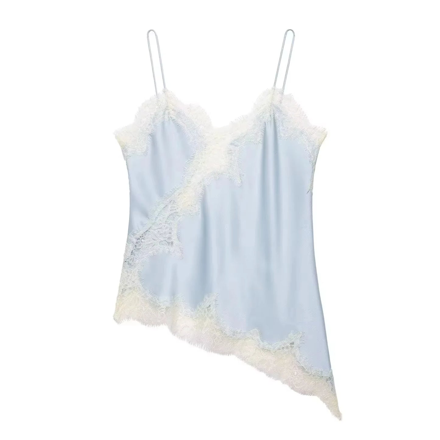 HH 2026 Summer Polka Dot Tops For Women Fashion High Street Asymmetrical Lace Patchwork Tanks Elegant Women Backless Camisole