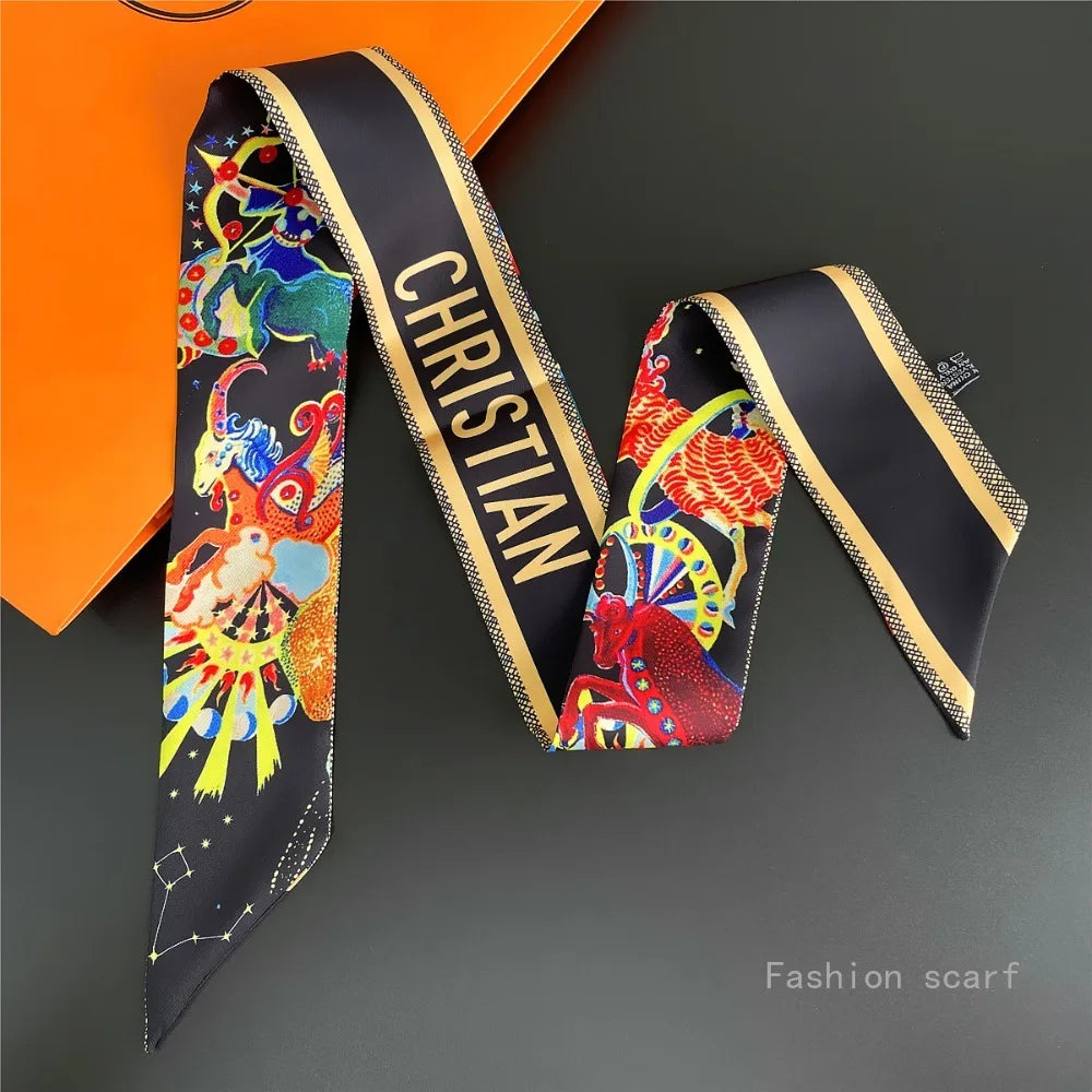 Star with The Same High-end Tied Bag Scarf Tied Bag Handle Wrapped Bag Decoration Long Strip Gold Ribbon Luxury Gift Wholesale