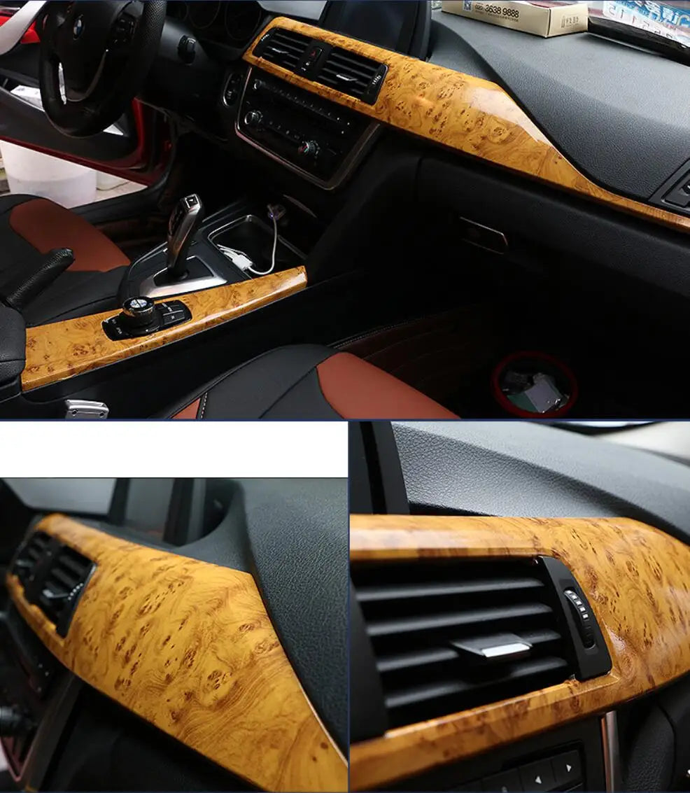 PVC Self Adhesive Wood Vinyl Wrap Car Sticker Interior Furniture Bubble Free Wooden Textured Grain Decorative Film Cabinet