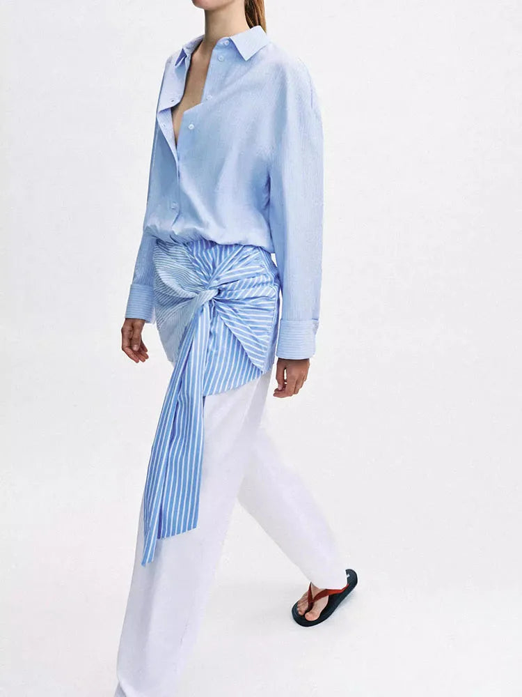 Spring New Arrival Women's Long Sleeve Shirt Style Knot Short Dress Ethnic Stage Costume 18-25 Years Olds 2026 Spring